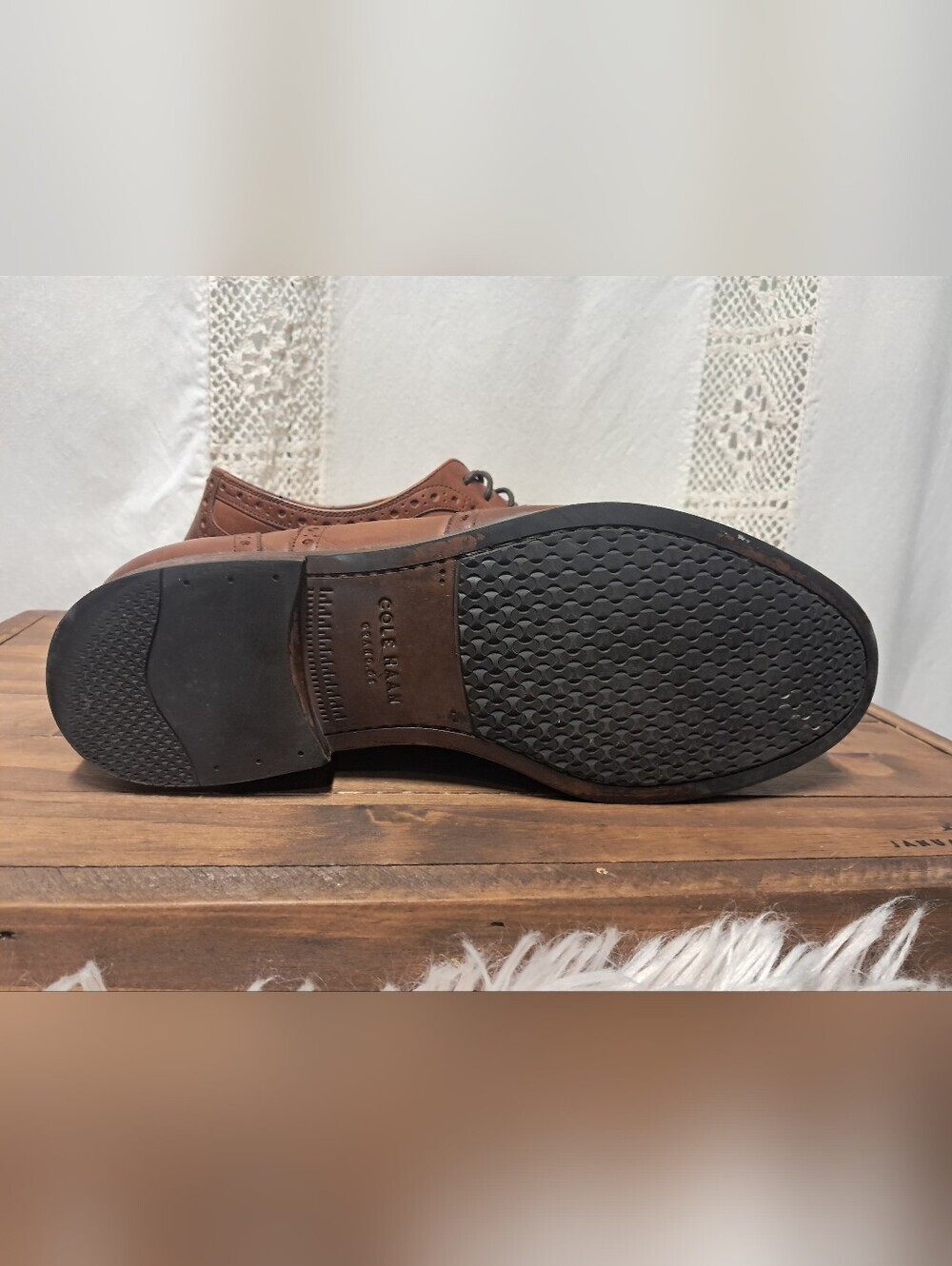 Cole Haan Men's Wayne Leather Wingtip Oxford Dress Shoes Brown Size 7 - Picture 2 of 8